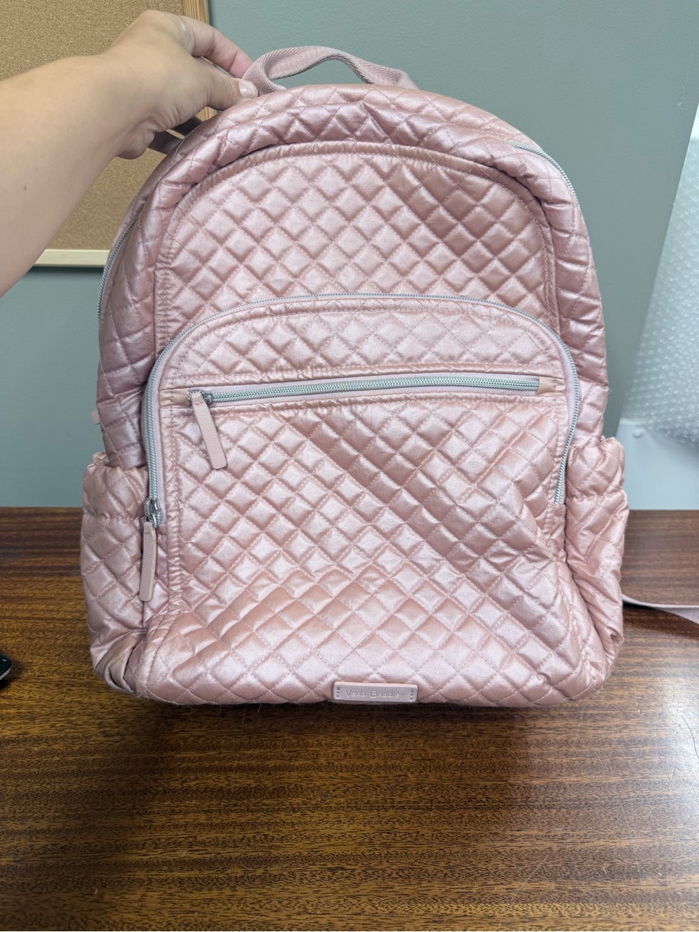 Vera Bradley Quilted Light Pink Backpack